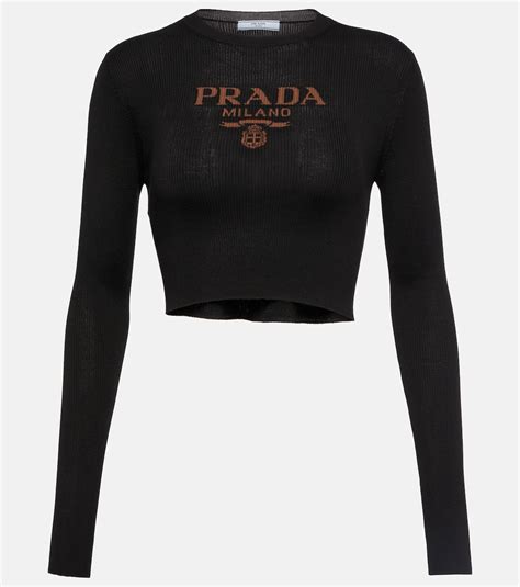 prada shirt crop|prada nylon off shoulder top.